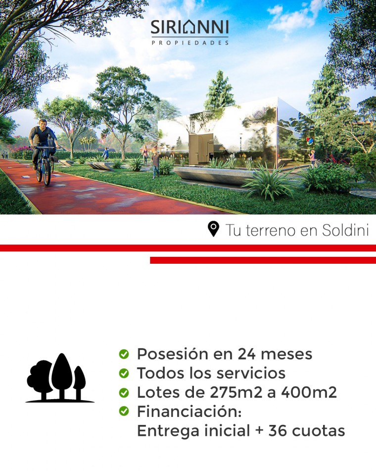 venta terreno en Soldini Financiacion directa